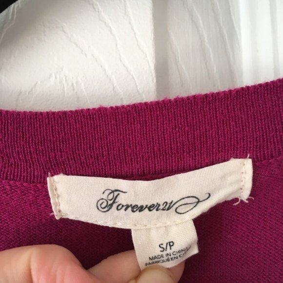 Magenta V Neck Sweater - Picture 2 of 5